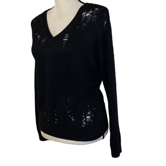 Bar III V-Neck Destressed Sweater - Picture 9 of 11